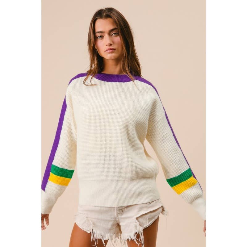 GRÄDDE Mardi Gras färgblocktröja för wholesale på Faire1