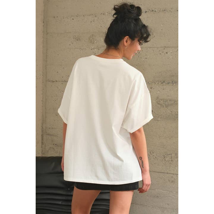 HYFVE - Wholesale T-Shirt - Women's - DZ24E437-OVERSIZED DISTRESSED COTTON T-SHIRT