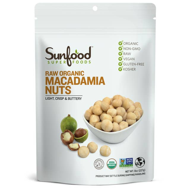 Sunfood Superfoods - Wholesale Nuts - Macadamia Nuts, 8oz, Organic, Raw