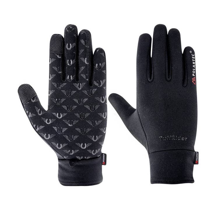 Black TuffRider Ladies Polartec Power Stretch Riding Gloves for wholesale on Faire