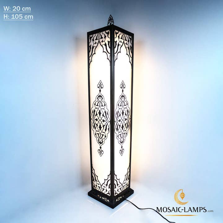 Mosaic Lamps - Wholesale Floor Lamp - 105 cm Authentic Moroccan Rectangle Ottoman Corner Lamp