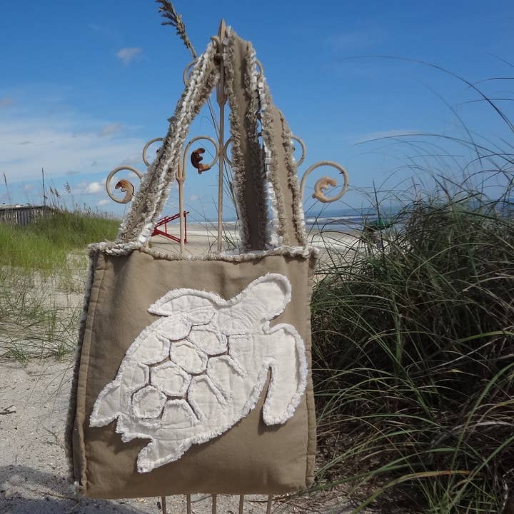 Sandy by the Sea Designs - Wholesale Beach Bag - COASTAL SEA TURTLE BEACH BAG