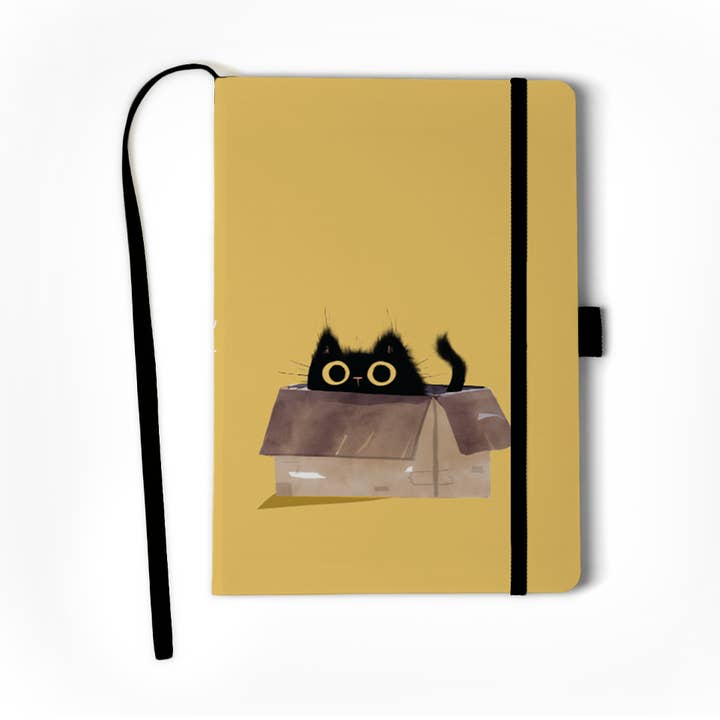 Black Cats Hardbound Layflat Notebook Journal for wholesale by Denik