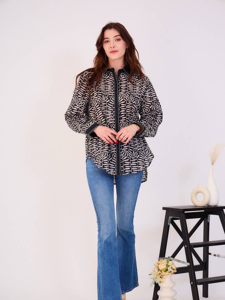 Chemise bohème en coton - Orice   pour la vente par Orice