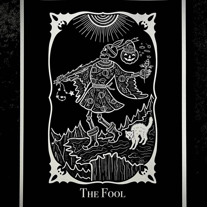 The Fool Tarot Art Print - 8.5"x11" Letter Size, Spooky Goth for wholesale by Soni Graves