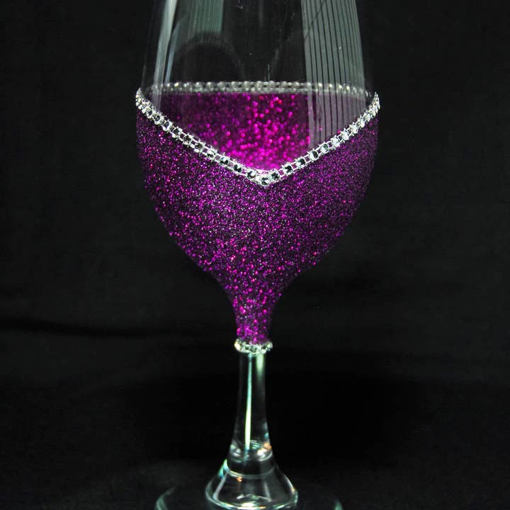 WineyBitches.Co - Wholesale Wine Glass - 'Beautiful Bitch' Bling Stem Wine Glasses