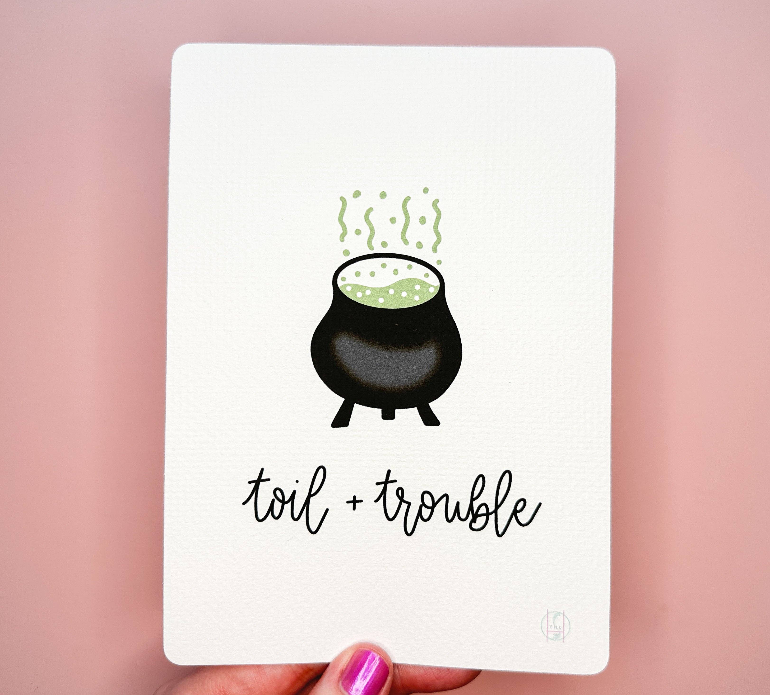 The Harpy Otter Co - Wholesale Art Print - Toil + Trouble Cauldron Art Print2