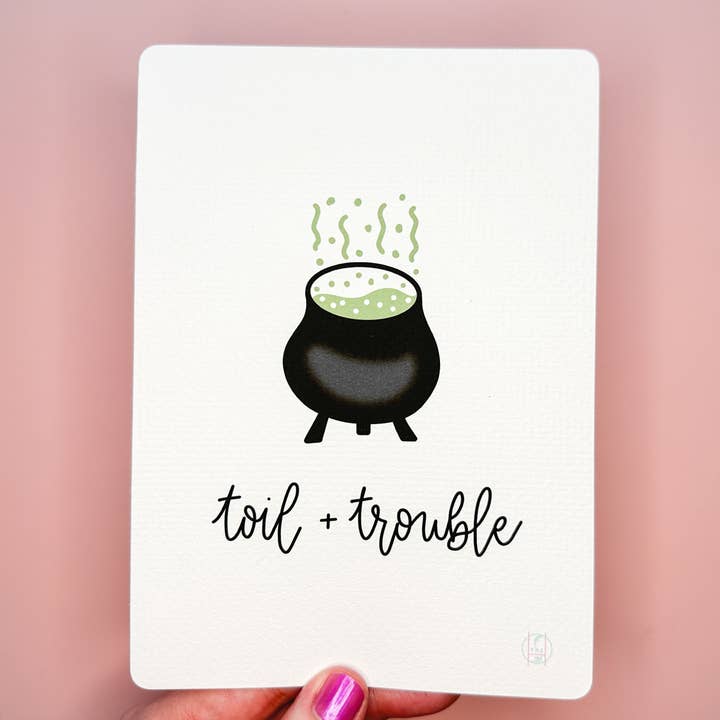 The Harpy Otter Co - Wholesale Art Print - Toil + Trouble Cauldron Art Print2