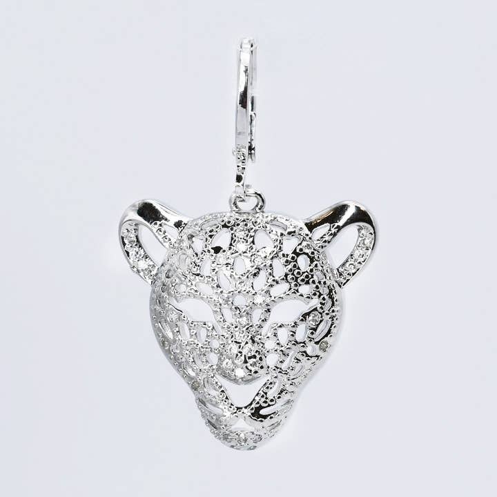 Colgante plateado con diseño de leopardo para venta al por mayor de Treasure Jewels Inc.