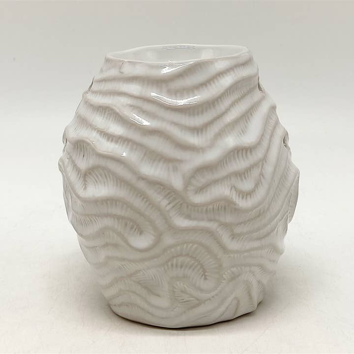 Sparks Gift Wholesalers – wholesale Wax warmer – OB70306 - Organic Coral Ceramic Oil Burner / Wax Melter 12cm