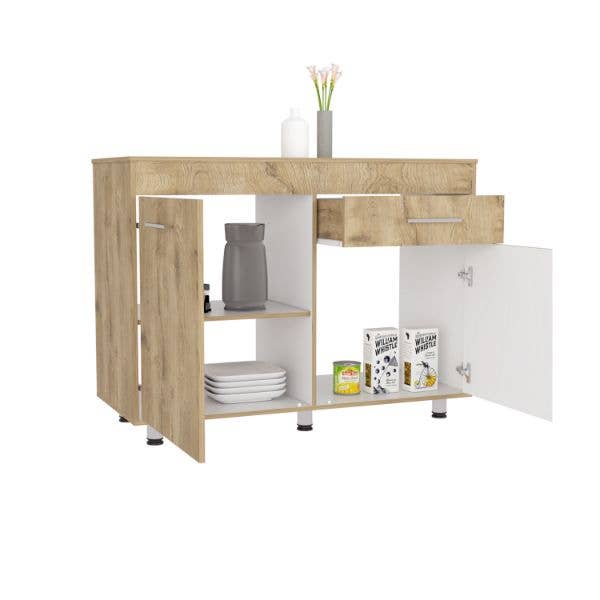 Macadamia Orion Utility Base Cabinet, One Drawer, Double Door for wholesale on Faire3