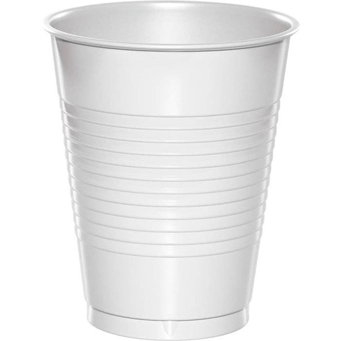 White 16 oz Plastic Cups, 20/Pkg for wholesale by Bulk Party Decor