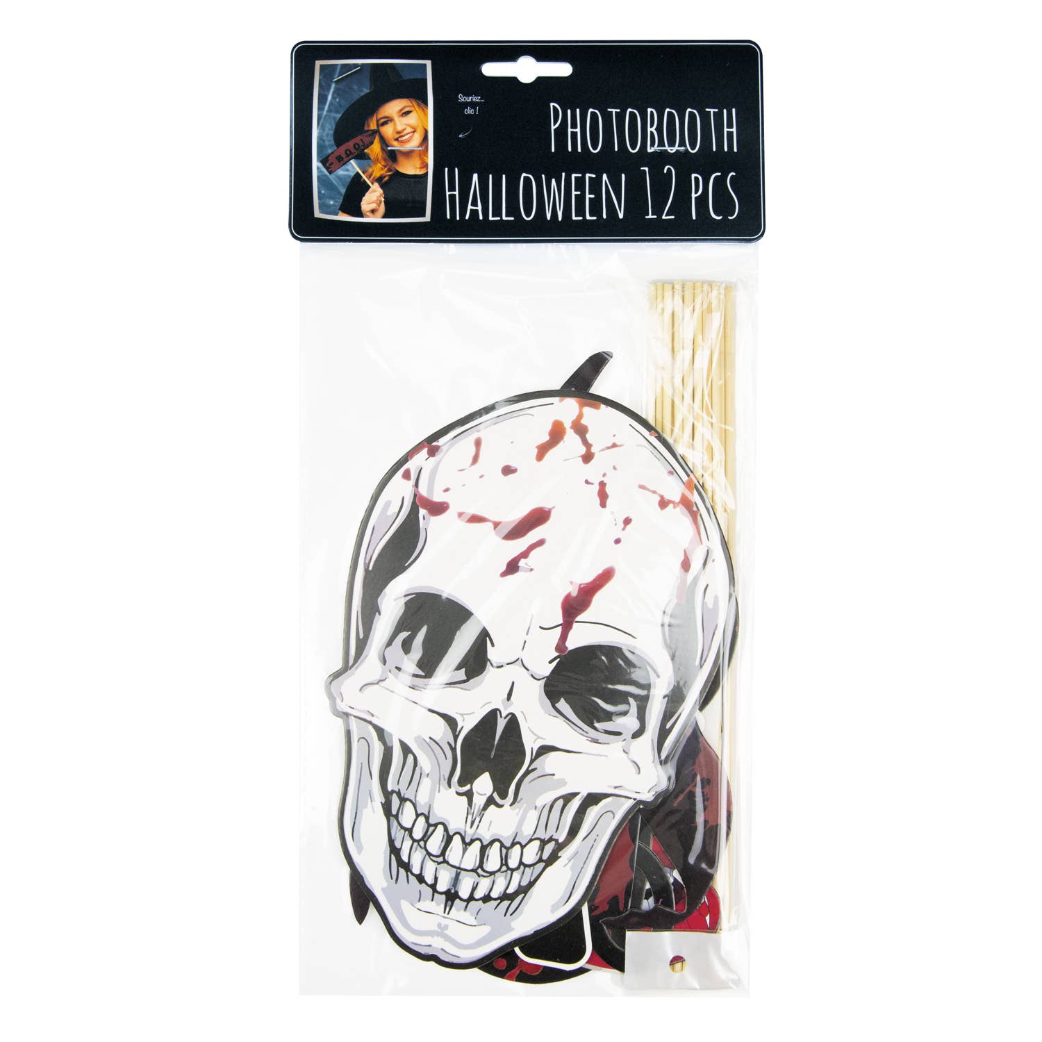 Party Pro - Wholesale Sticker - Halloween photobooth set van 12 stuks1