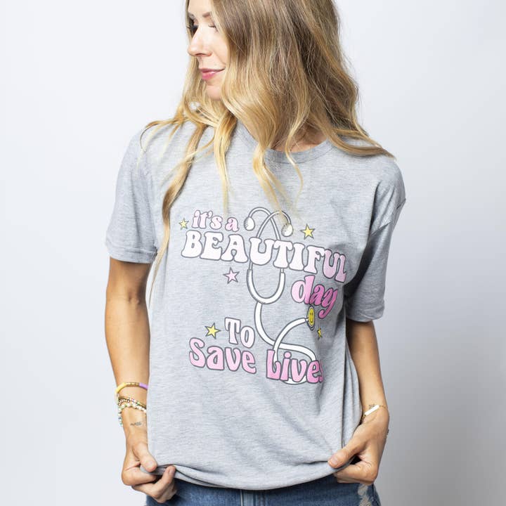 It's a Beautiful Day to Save Lives T-Shirt, Size M for wholesale by Jane Marie