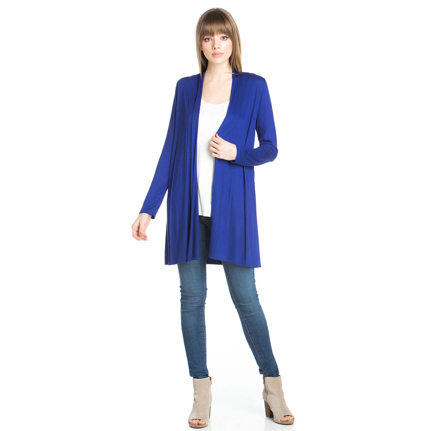 Azules Clothing - Venta al por mayor Cárdigan - Mujer - Cárdigan drapeado de manga larga con parte delantera abierta50