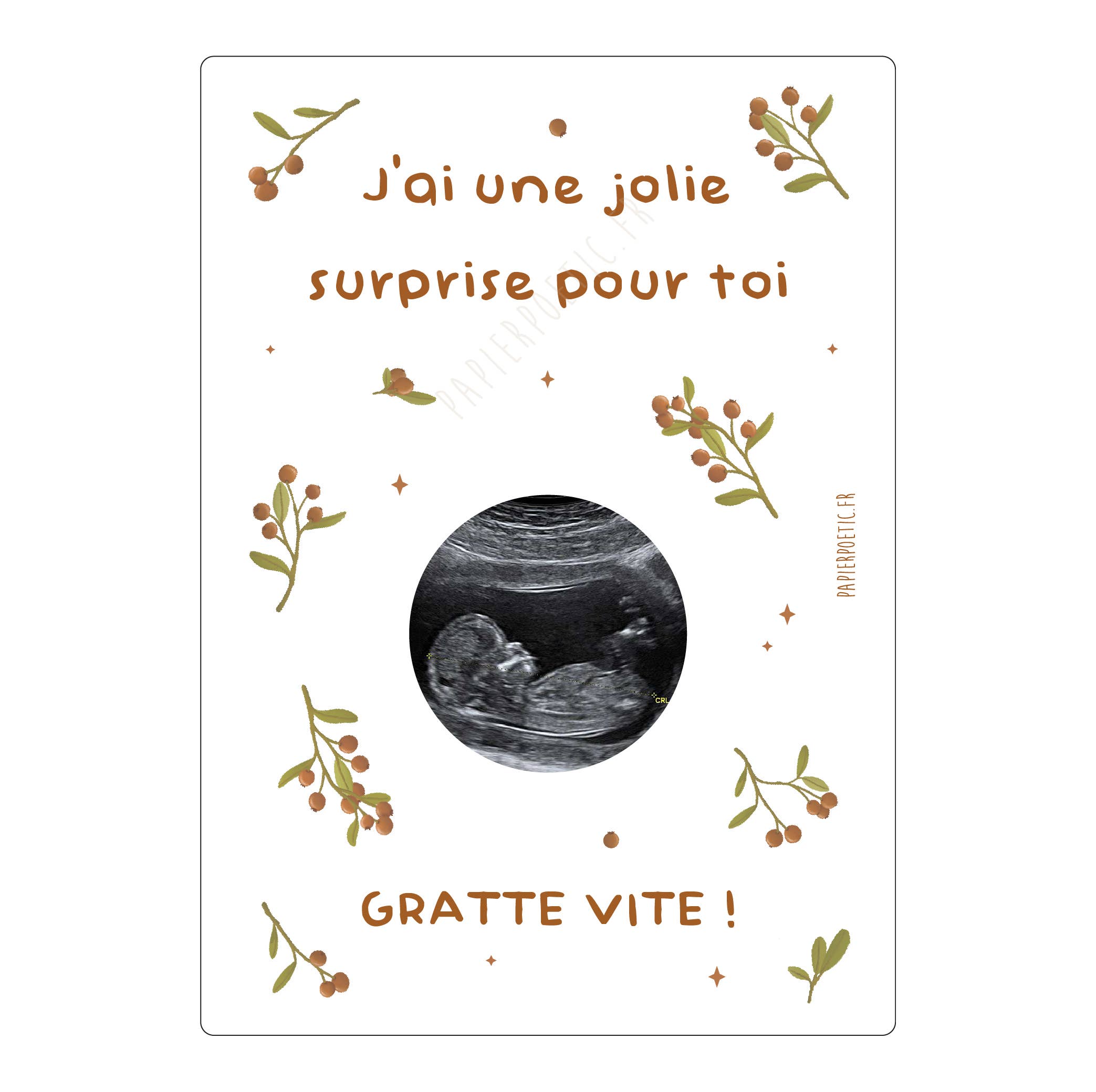 Papier Poetic - Wholesale Baby Card - Scratch Card "Foliage" 9 options0