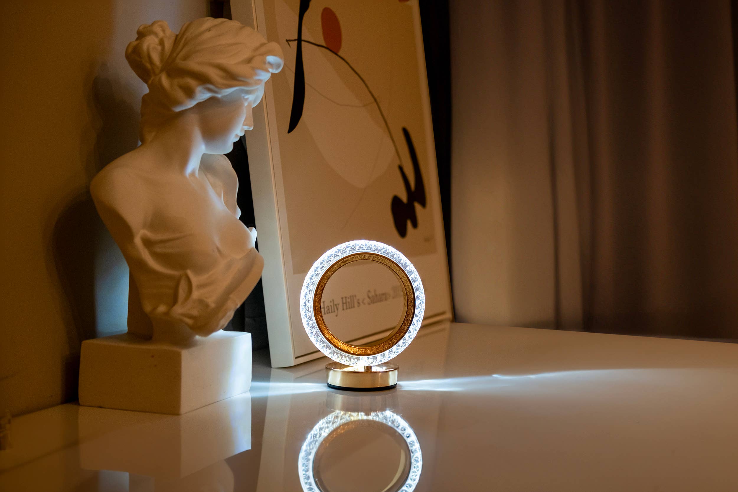 LAX Gadgets - Wholesale Accent/Desk Lamp - Night Stand LED Light with Ring design- Retail Packaging2