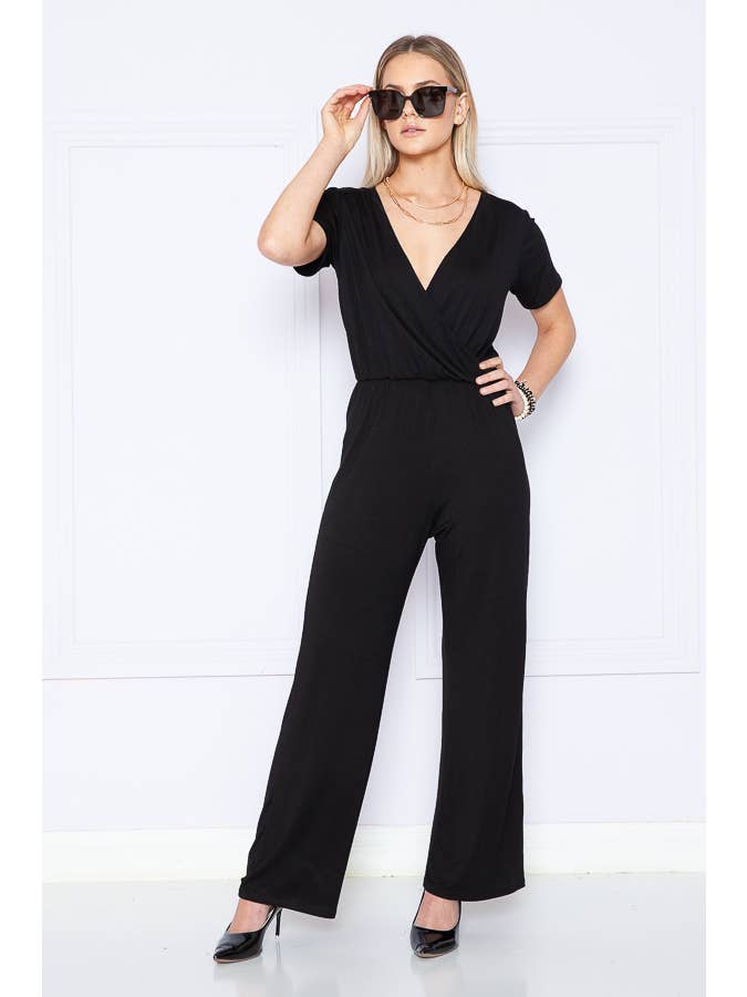 Burgundy Apparel - Wholesale Jumpsuit - Women's - CHEST OVERLAP SHORT SLEEVES JUMPSUIT4