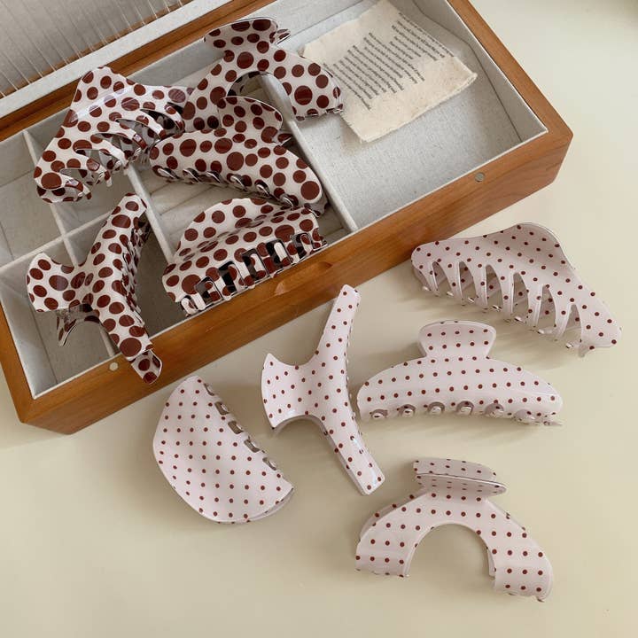 Dipped Shop - Vente Pince à cheveux – femme - Pince à cheveux à pois simples et blocs de couleur DP25F57313