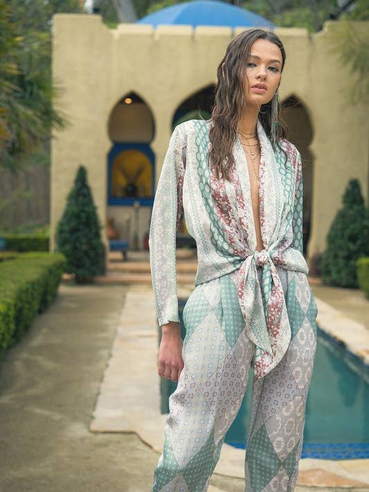 Printed Satin Jumpsuit for wholesale by ILLA ILLA