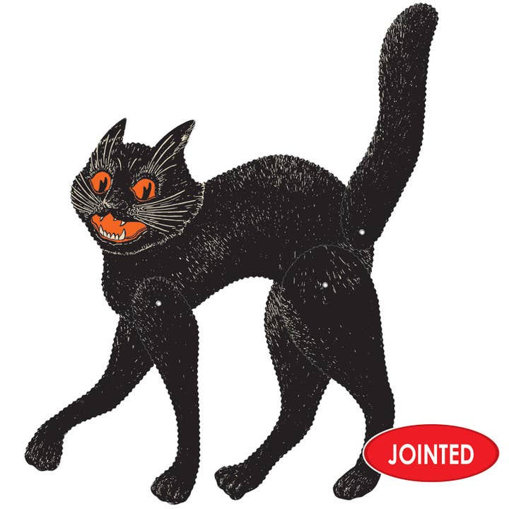 Beistle - Wholesale Cutouts - Vintage Halloween Jointed Scratch Cat 20 ½", printed 2 sides