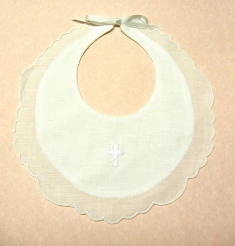 Simply Charming - Vente Bavoir - bébés - Bavoir en lin et coton mélangés avec croix1