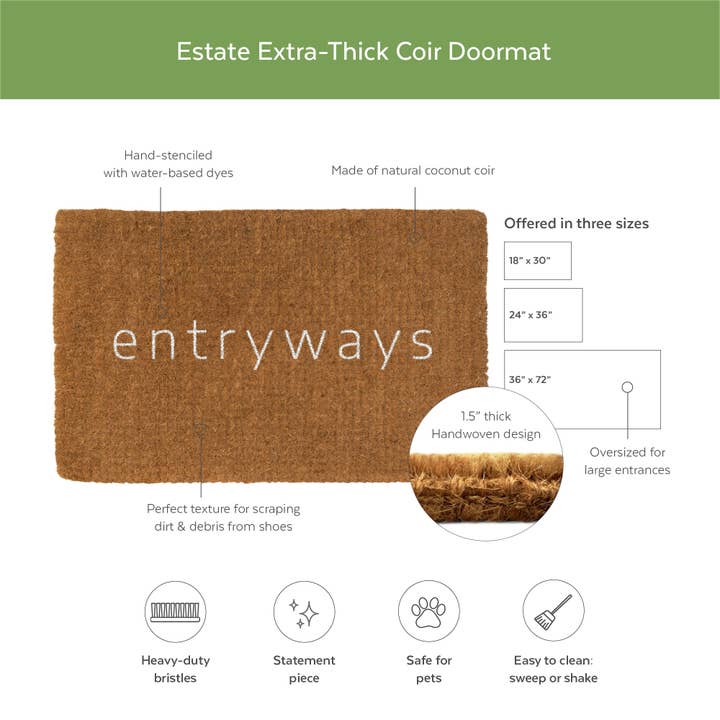 Entryways - Wholesale Door Mat - Blank Extra-Thick Handwoven Coconut Fiber Doormat3