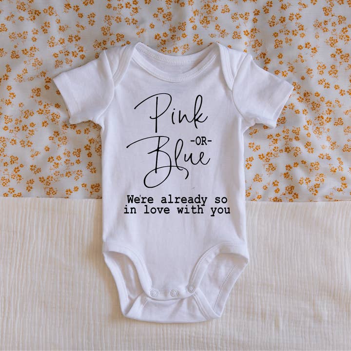 Claire and Bella - Wholesale Bodysuit (Non-Footed) - Baby - Pink or Blue Gender Reveal Onesie
