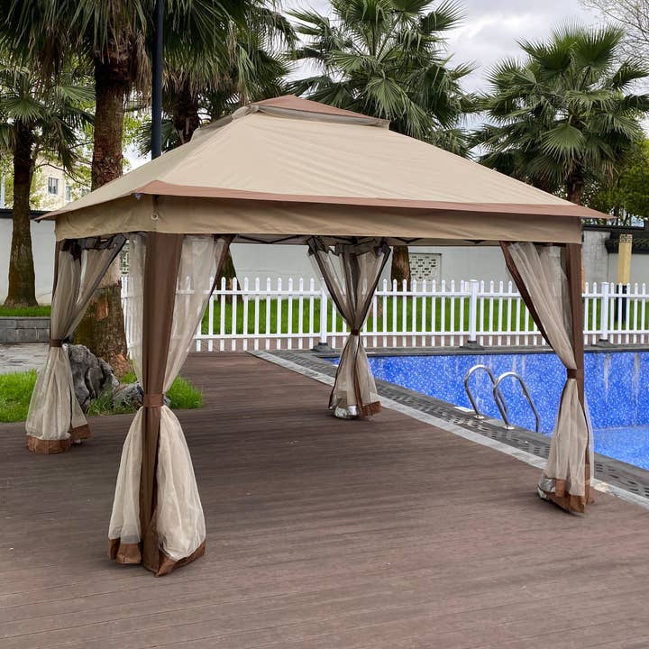 39F Inc. - Wholesale Tent - 11x11 Ft Outdoor Pop-Up Gazebo Canopy with Removable Netting14