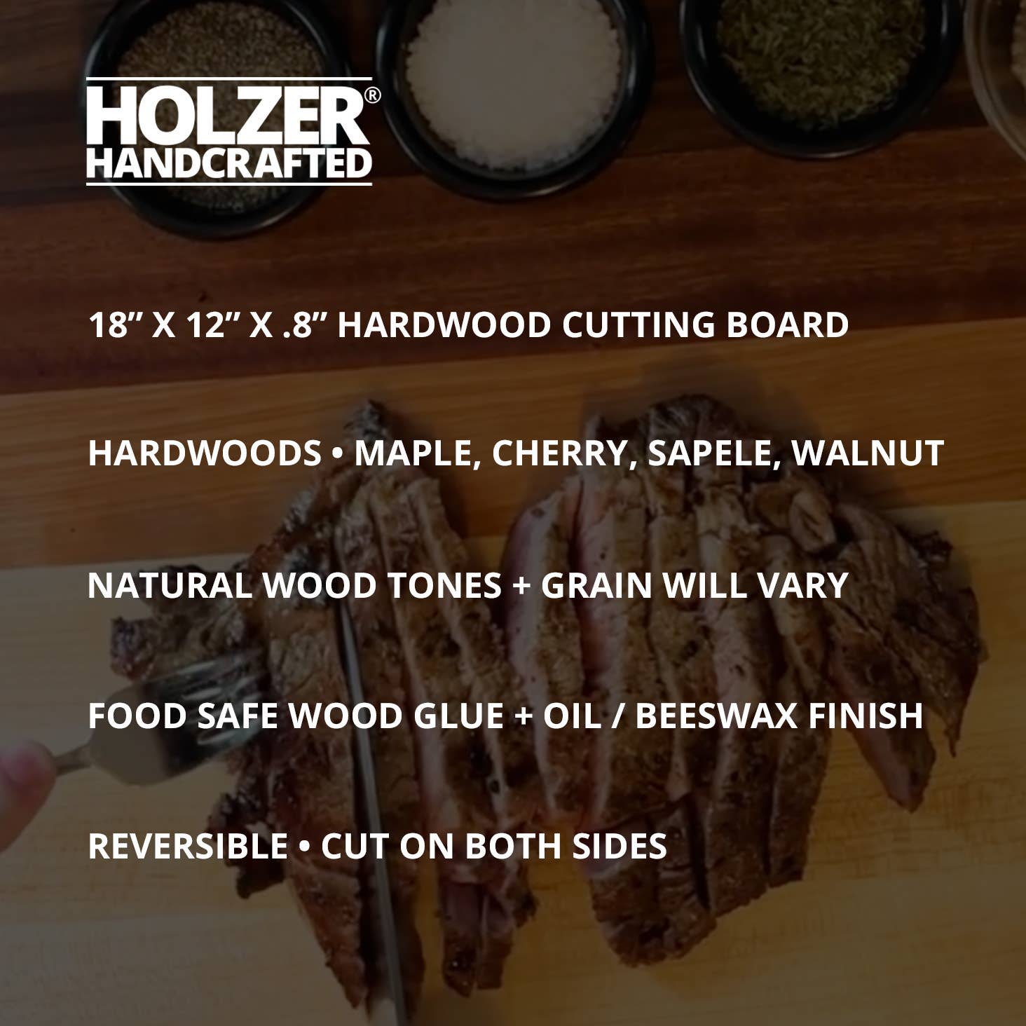 Holzer Handcrafted ® - Wholesale Cutting Board - Handcrafted Cutting Board 18"x12"x.8" Gradient Hardwood1