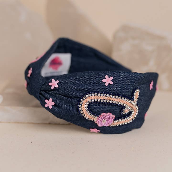 Betty Cooper Iniziale Embroidered Headband - Q for wholesale by Elaa
