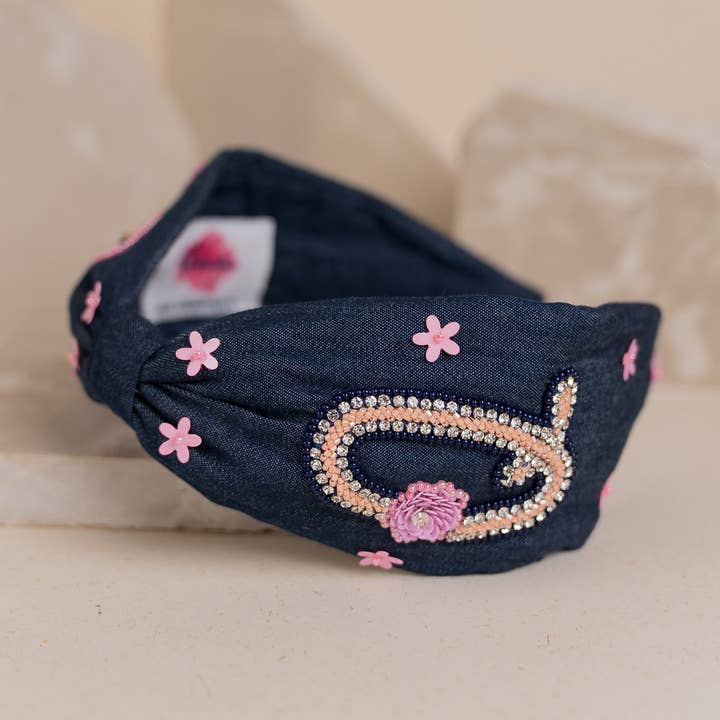 Betty Cooper Iniziale Embroidered Headband - Q for wholesale by Elaa