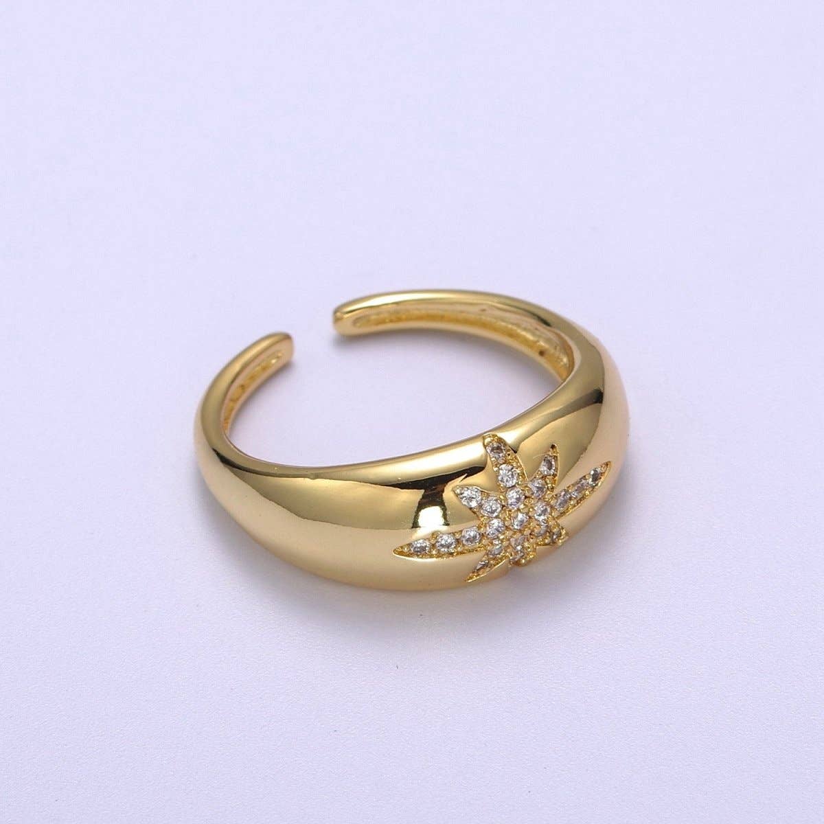 Aim Eternal - Vente Anneau/bague à empiler - Bague Dôme Étoilé, Bague en Or Ajustable, Bague Épaisse, Bague Empilable pour Bijoux de Statement Idée Cadeau d'Anniversaire pour Elle bague femme S-1690