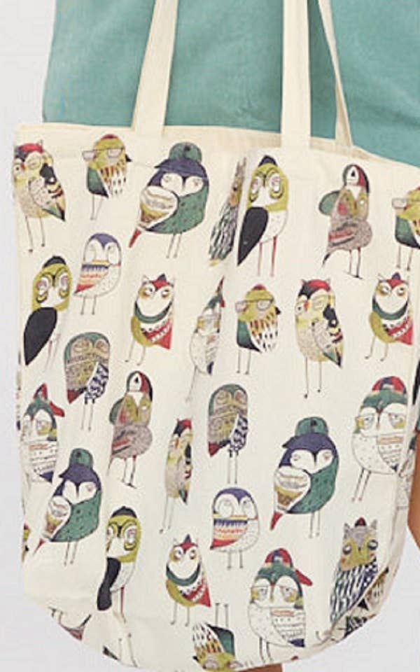 SM WARDROBE - Wholesale Tote Bag - Women's - COLORFUL OWL PRINT TOTE BAGS