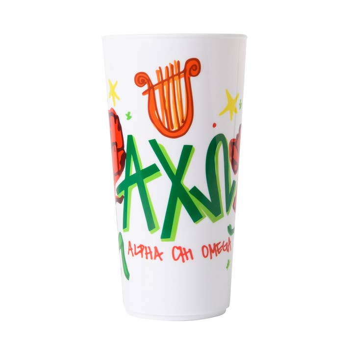 Over The Moon Greek - Wholesale Drinking Glass/Cup - Sorority Marker Cup0