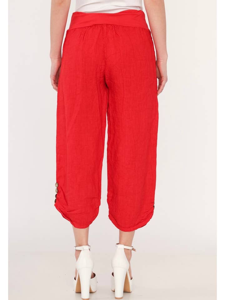 la maison des fibres naturelles - Wholesale Pants - Women's - 100% LINEN cropped pants 66491