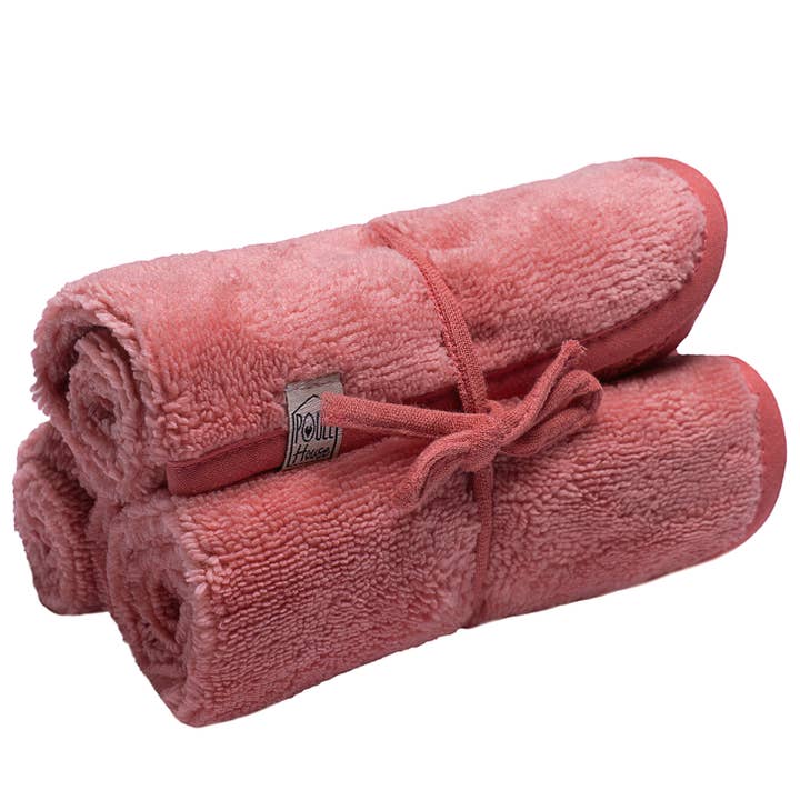 Conjunto de 3 toalhas de rosto de bambu - terracota por atacado de Poule House