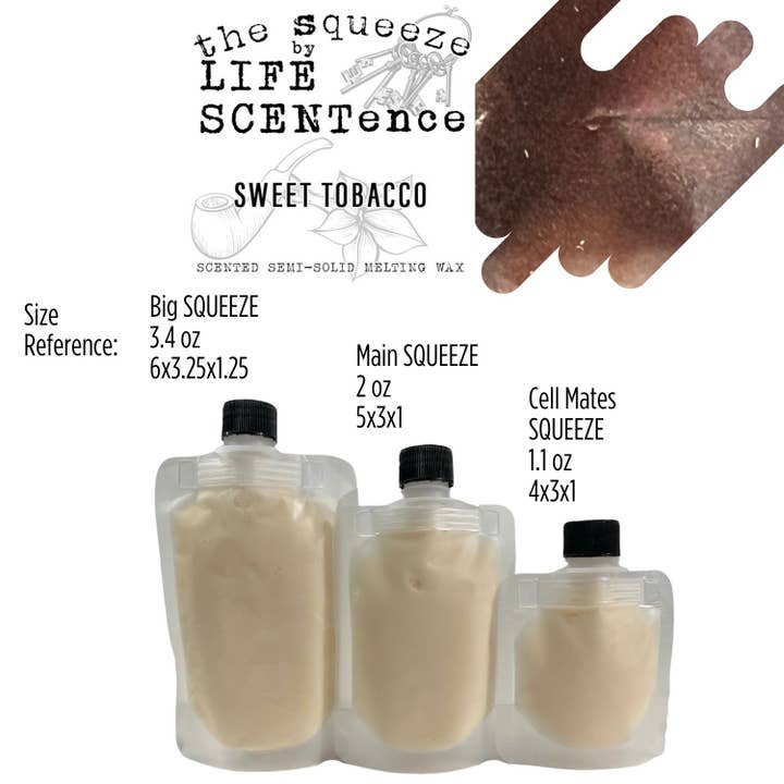 Sweet Tobacco Squeeze Wax Melt 3 Sizes Available for wholesale by Life SCENTence