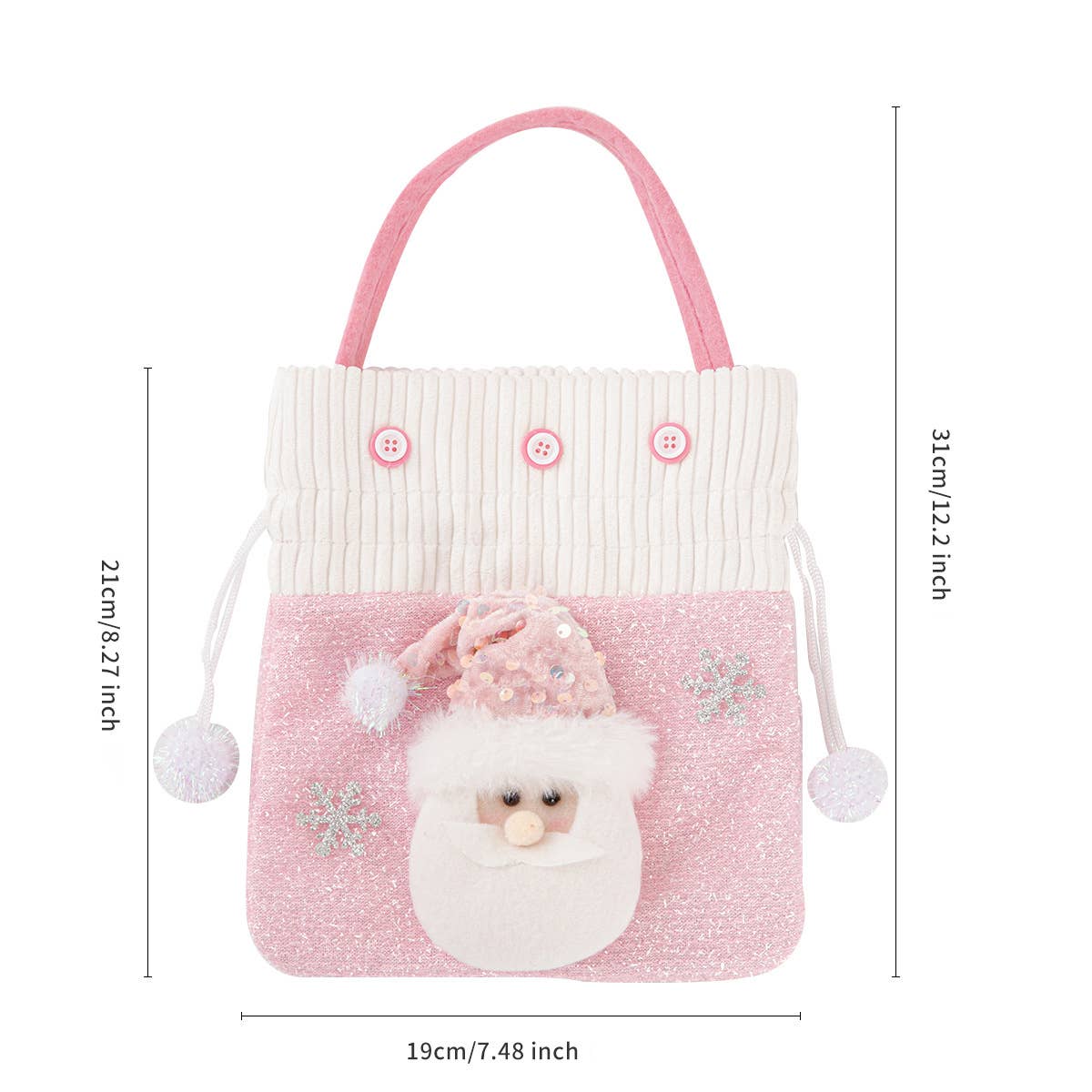 NINEXIS - Wholesale Gift Bag - CWMM9352_NEW CHRISTMAS PINK PLUSH CHRISTMAS GIFT BAG0