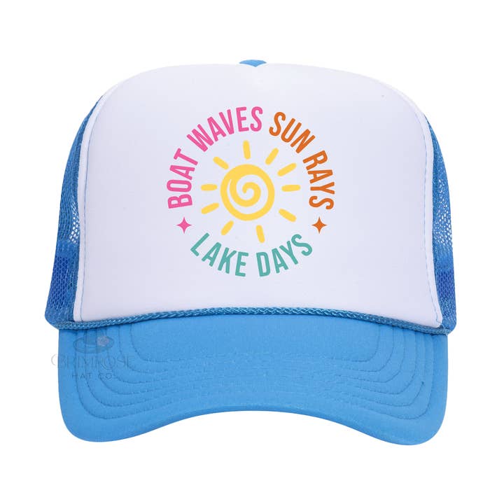 Boat Waves Sun Rays Lake Days Hat for wholesale by Brimrose Hat Co