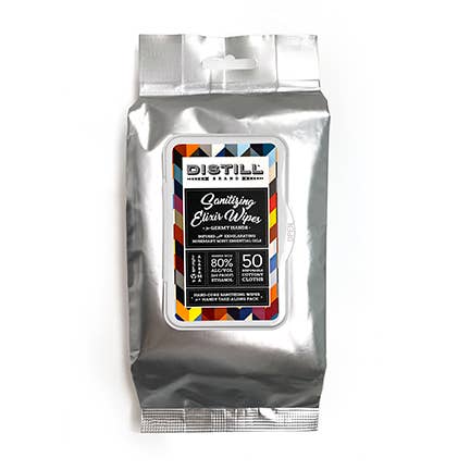 Distill Sanitizing Elixir Wipes : Rosemary Mint for wholesale by Distill Brand