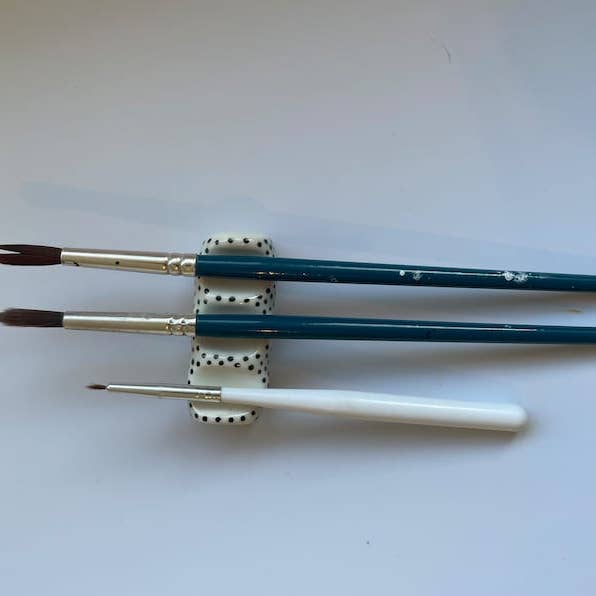 Muddy Ceramic Limited – Engroshandel Maling/vokspensel – Miniature penselholder, keramisk penselholder, penselstøtte, penselholder, penselholder, hvid børstestøtte, gave til kunstnere3