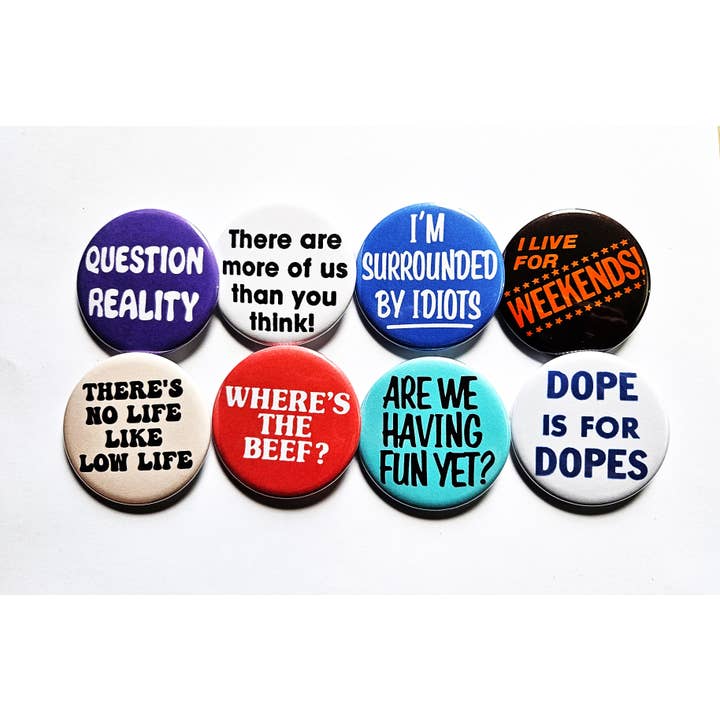Vintage Reproduction Buttons Magnets & Bottle Openers Set 08 for wholesale by Flip The Record