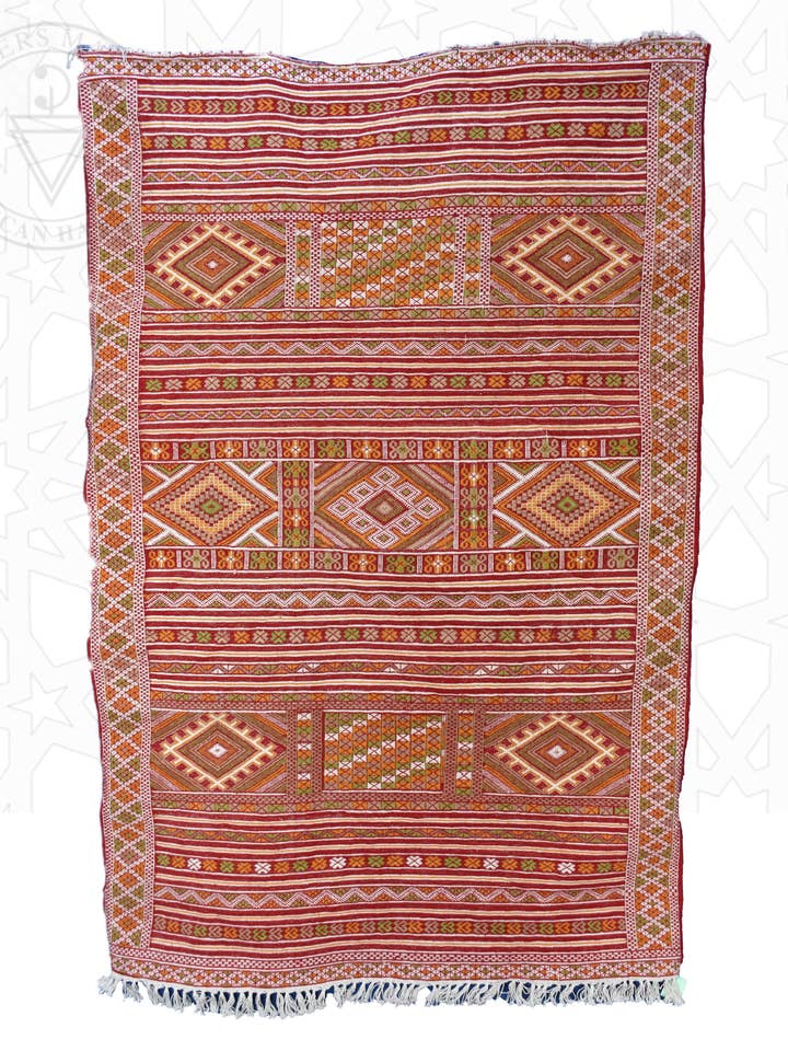 Tapis marocain kilim à plat pour la vente par Berbers Market