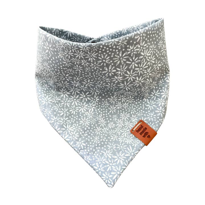 Spring Dog Bandana -Blue Blossom - Blue|Gray|White for wholesale by BLUE FEATHER BY PAT