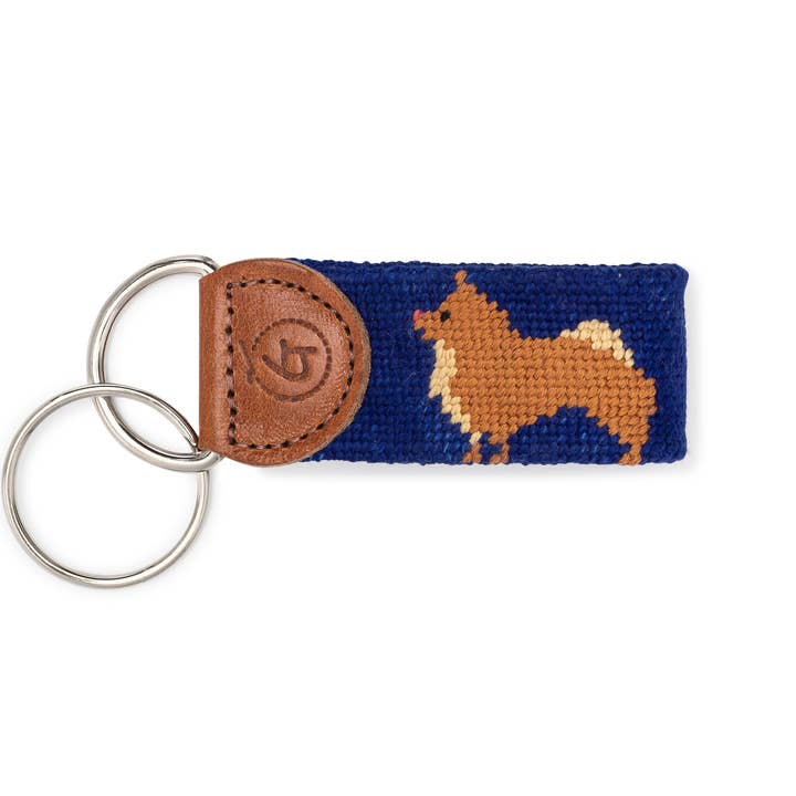 Pomeranian Needlepoint Keychain for wholesale by Good Threads
