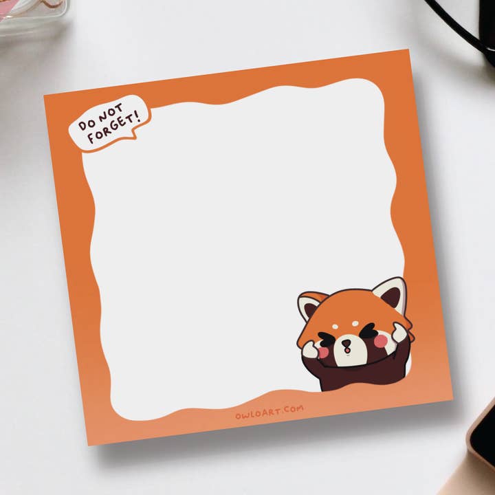 owloArt - Wholesale Sticky Notes - Red Panda Sticky Note0