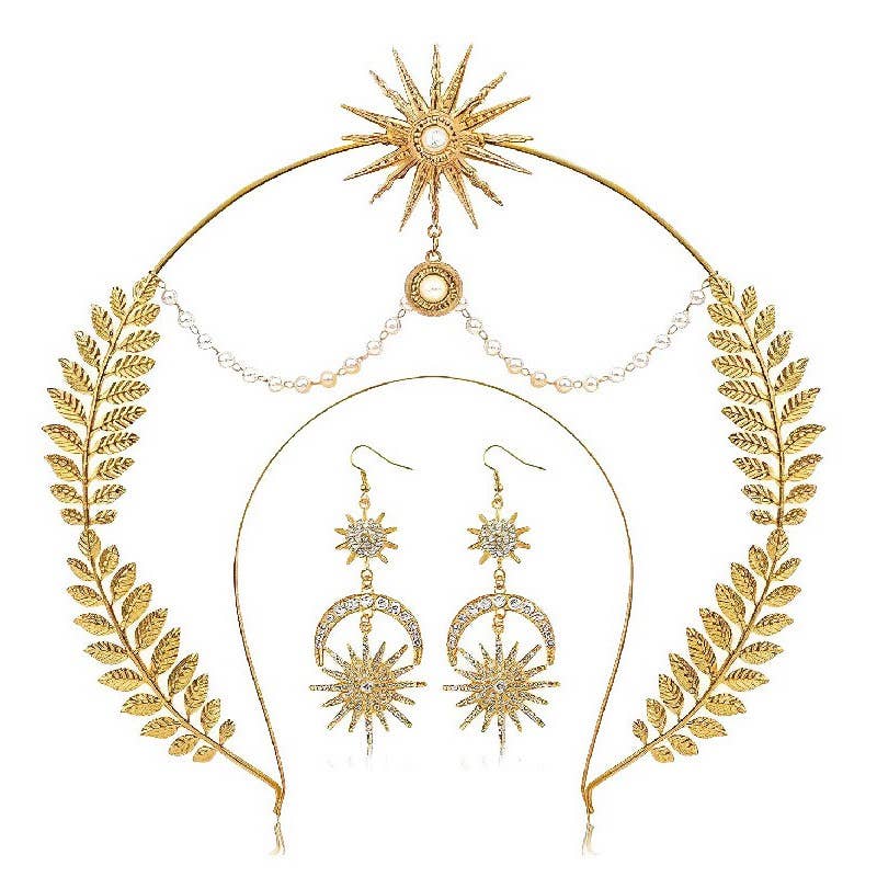 Happy Dream Gifts - Wholesale Costume - Women's - Halo Crown Mary Goddess Headband, Crown and Earring Set1