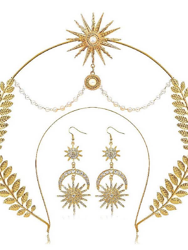 Happy Dream Gifts – wholesale Dräkt – Dam – Halo Crown Mary Goddess pannband, krona och örhänge set1