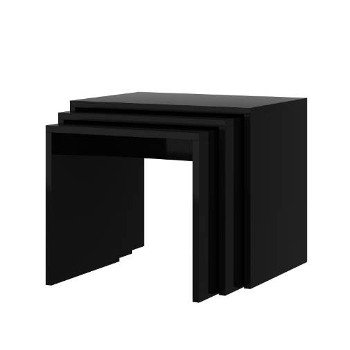 benjashop - Wholesale Coffee Table - 3-Piece Nesting Coffee Table - Glossy Black